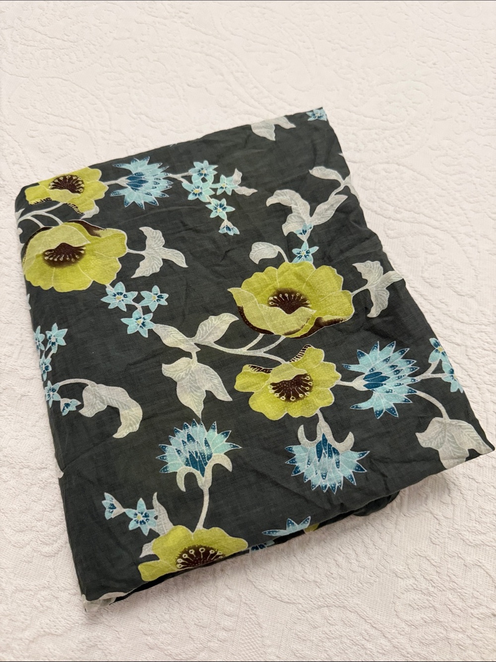 acacia swimwear pareo Floral Cotton in Charcoal, Lime, Sky Blue